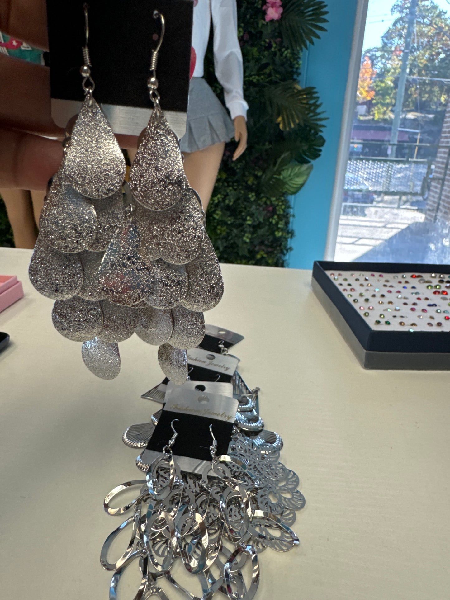 Gold and silver dankly earrings