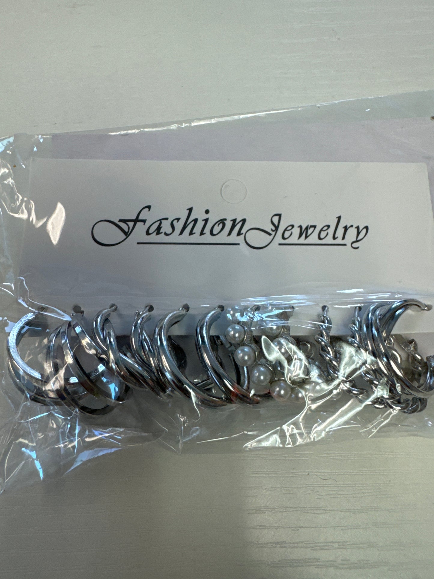 Silver earrings hoops