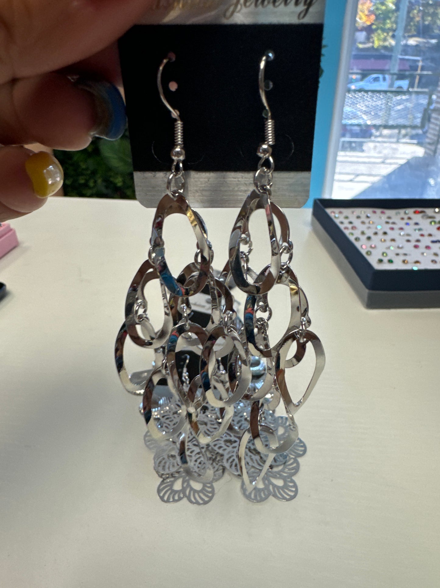 Gold and silver dankly earrings