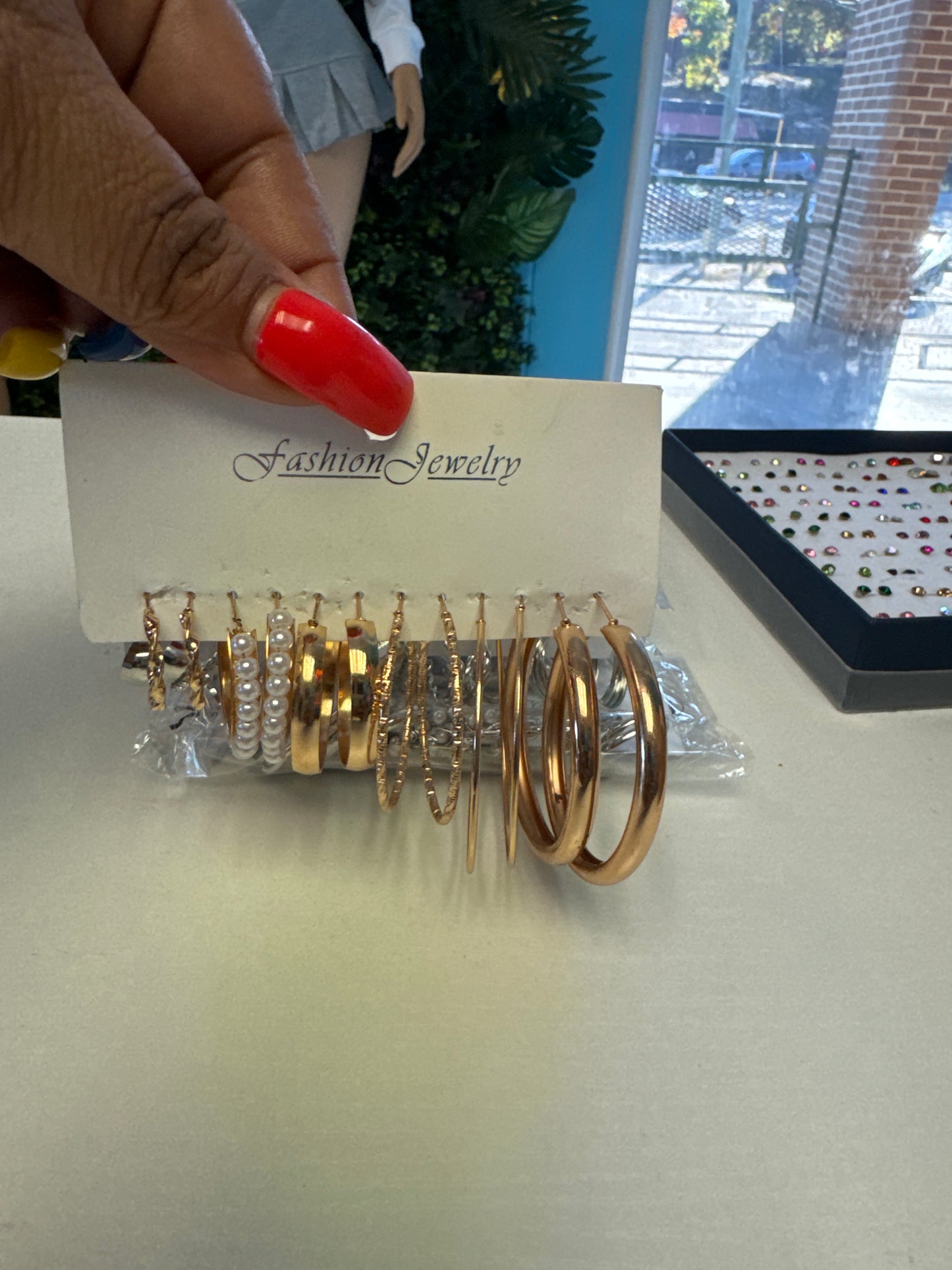 Silver earrings hoops