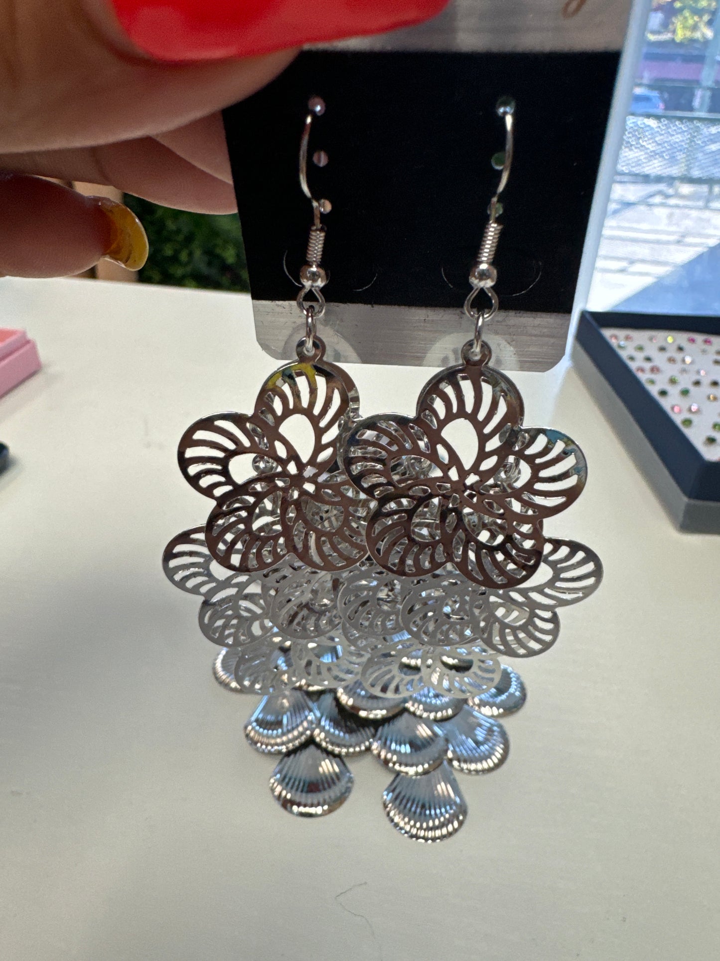 Gold and silver dankly earrings