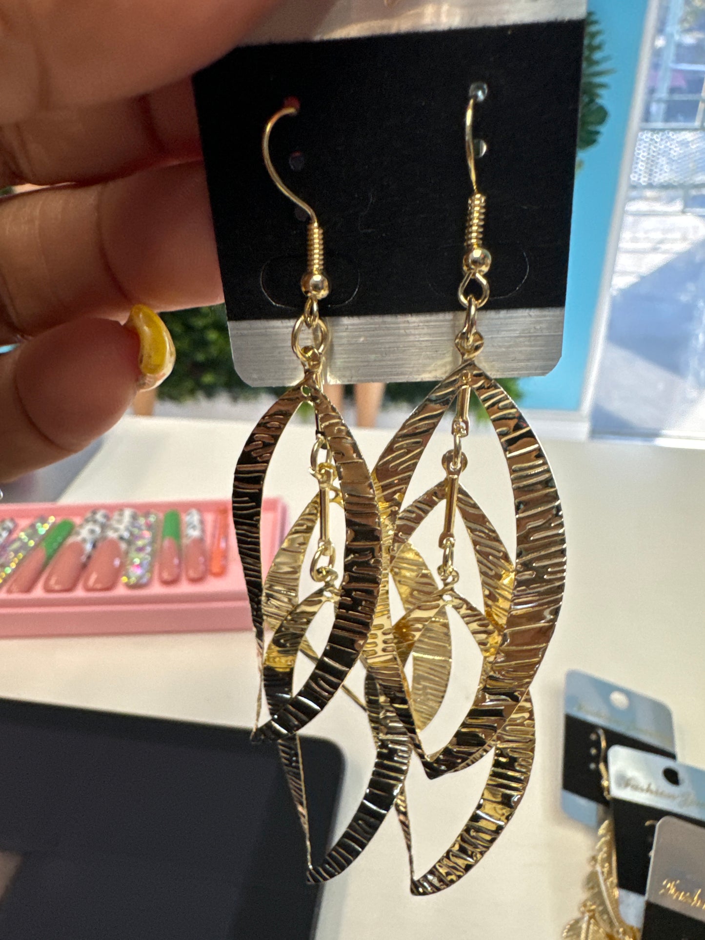 Gold and silver dankly earrings