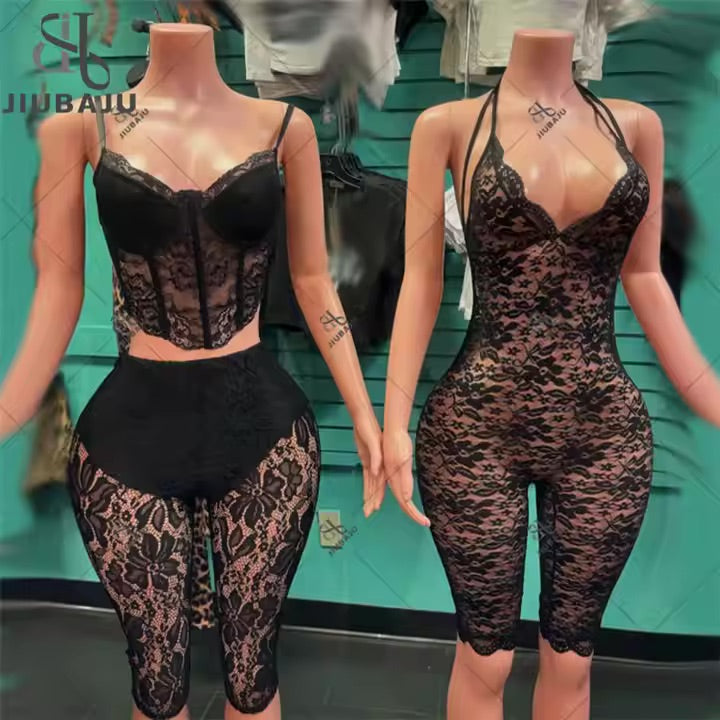 Wine & Dine Lace Romper