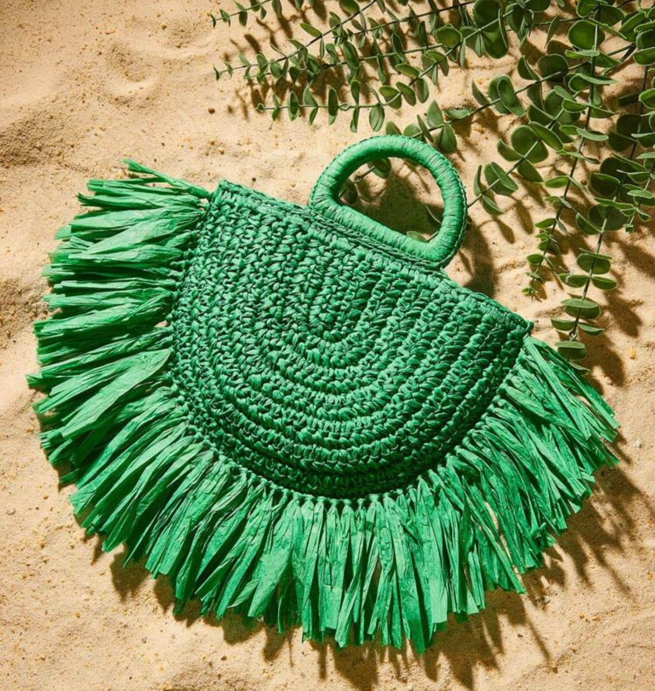 Fringed Straw Handbag