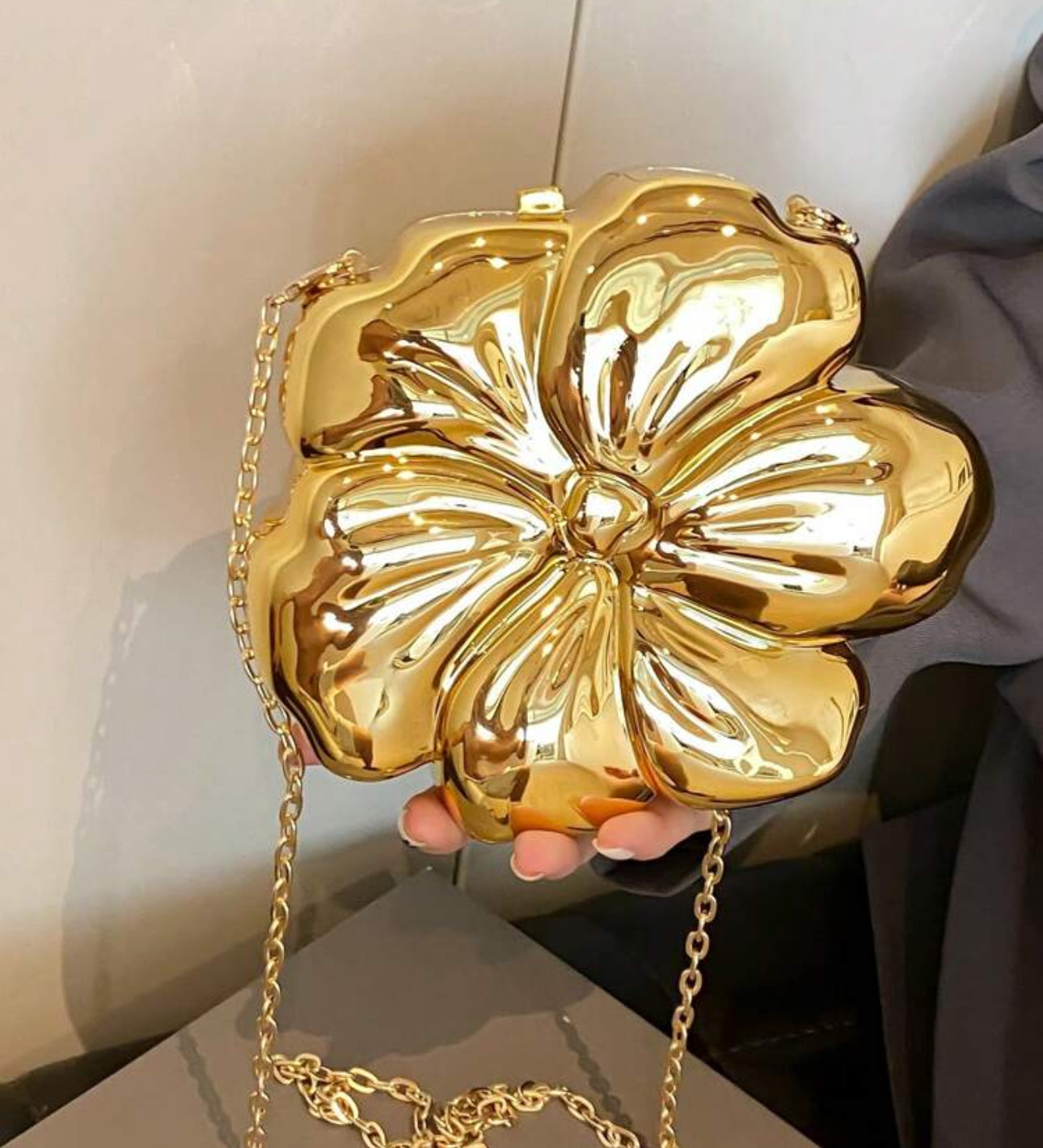 Metallic Flower Handbag