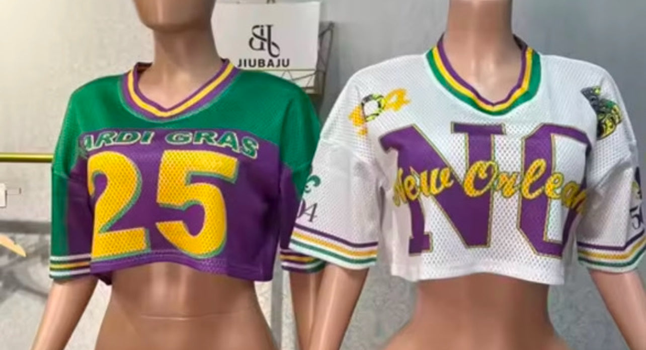 Mardi Gras Nola Crop Top