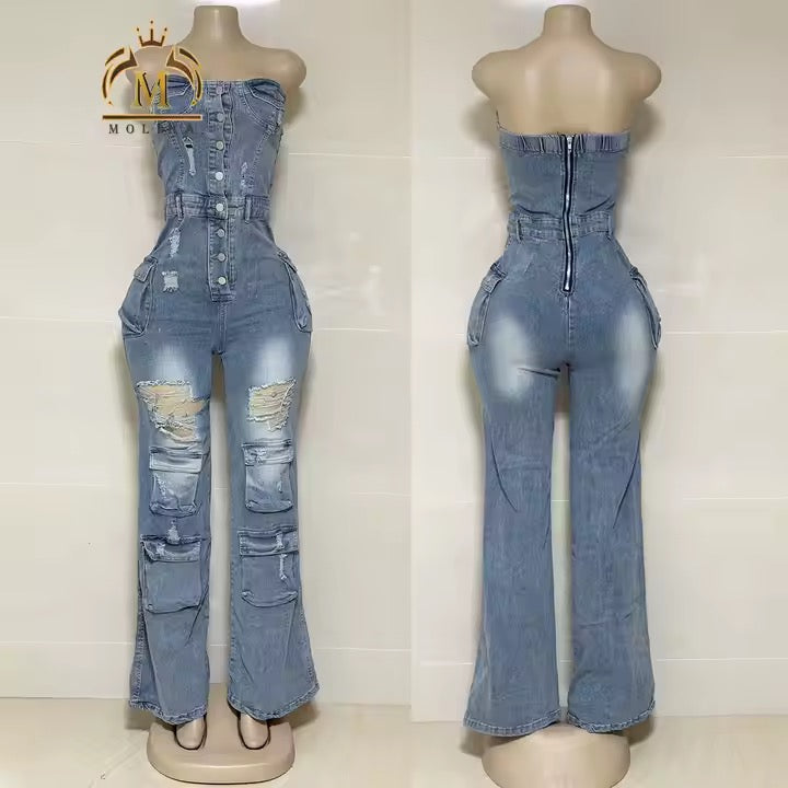 One And Only Jean Jumpsuit