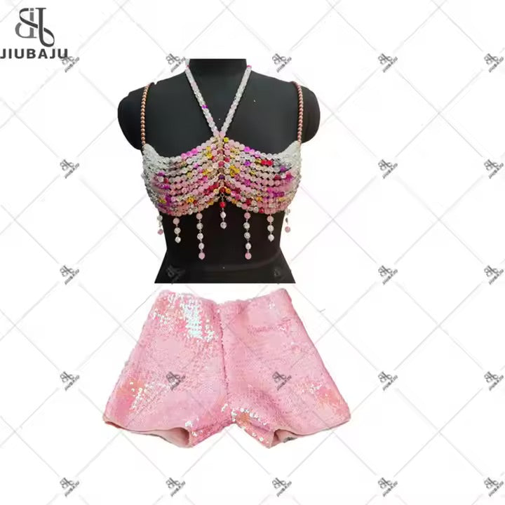 Mardi Gras Beaded Top