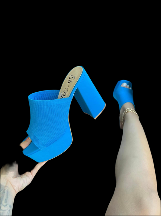 Reaching New Heights Platform Heel (Blue)