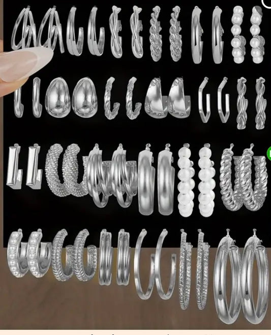 Silver earrings hoops
