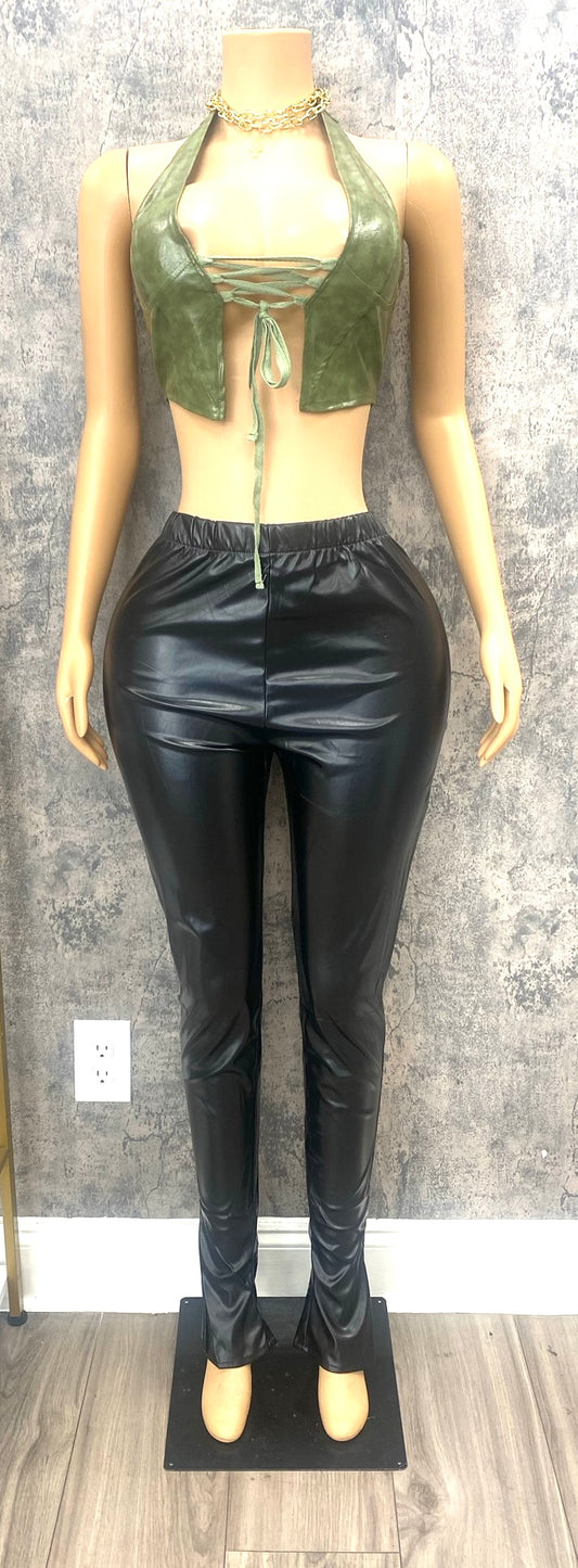 Better In Black Patent Leather Pants