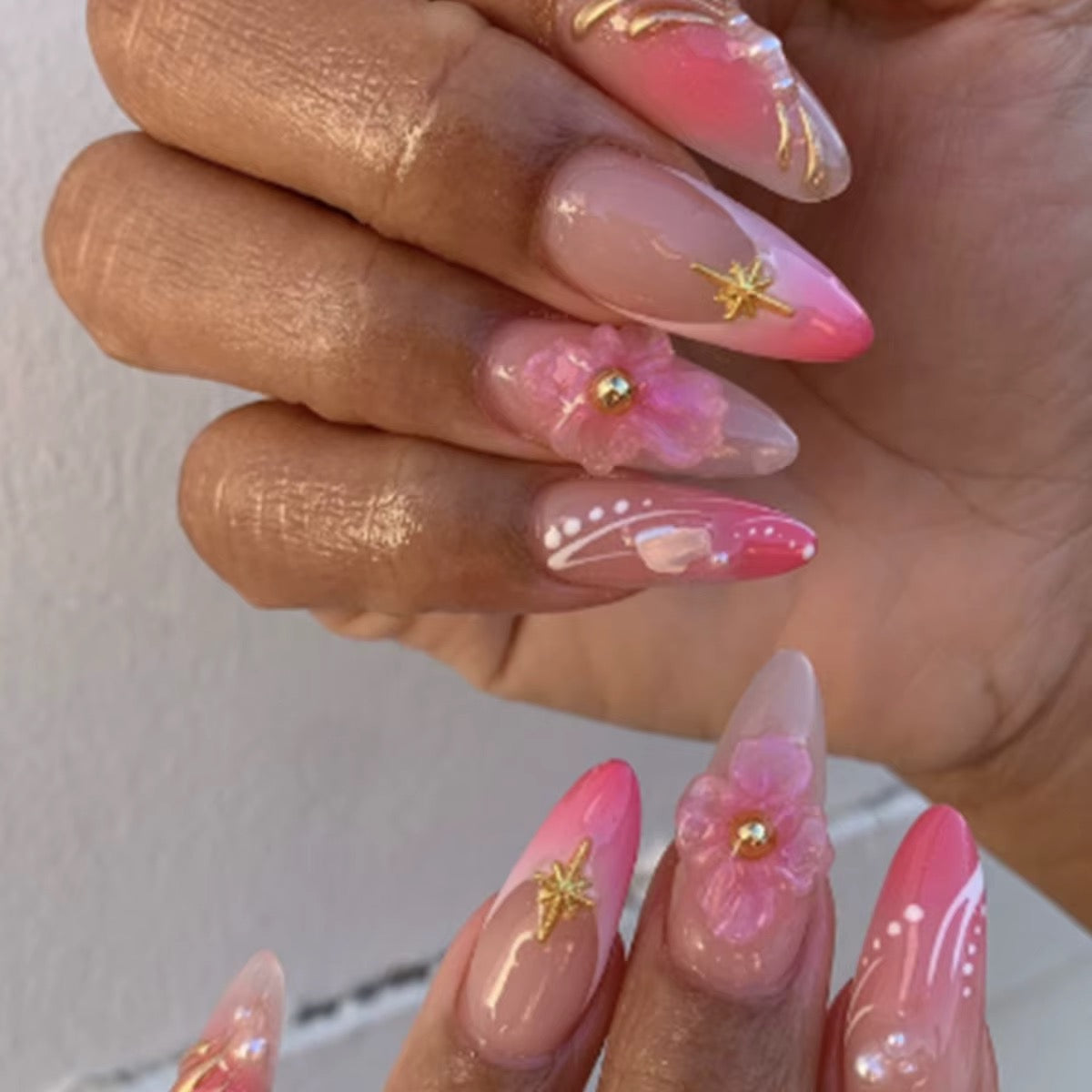 Frosted Pink Press Ons