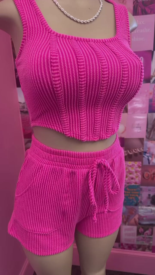 Bounce When She Walk Short Set (pink)